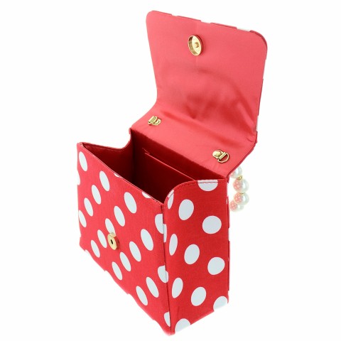 Pearl Handle Polka Dot Purse