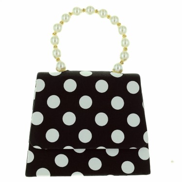 Pearl Handle Polka Dot Purse