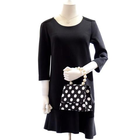 Pearl Handle Polka Dot Purse