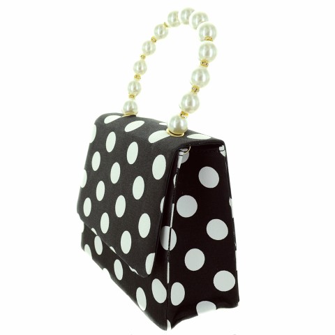 Pearl Handle Polka Dot Purse