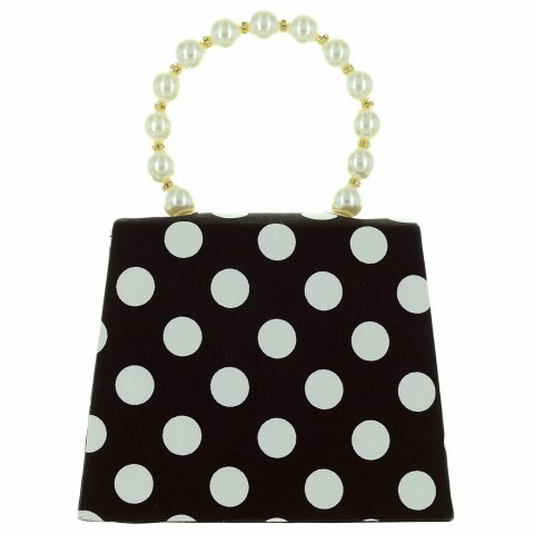 Pearl Handle Polka Dot Purse