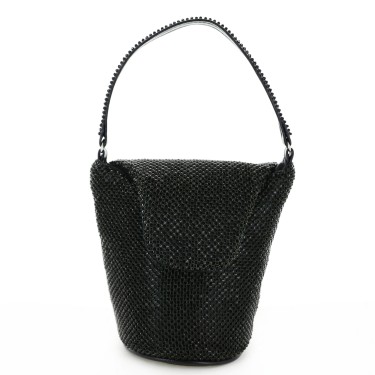 Top Handle Rhinestone Mesh Purse Bag