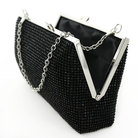 Women Rhinestone Crystal Mesh Clutch Bag