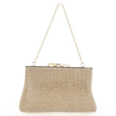 Women Rhinestone Crystal Mesh Clutch Bag