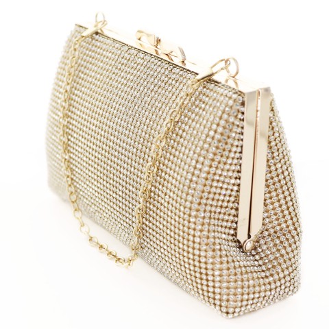 Women Rhinestone Crystal Mesh Clutch Bag