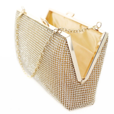 Women Rhinestone Crystal Mesh Clutch Bag