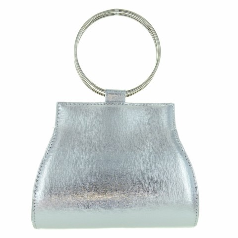 Ring Handle Crystal & Faux Pearl Clutch