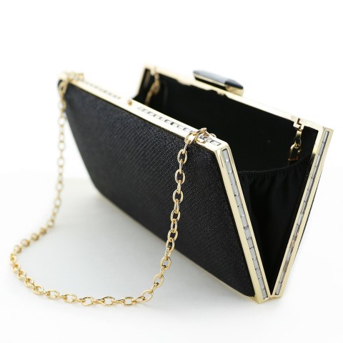 Glitter Rhinestone Frame Evening Clutch Bag