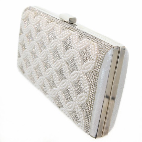 Crystal & Pearl Embellished Clutch