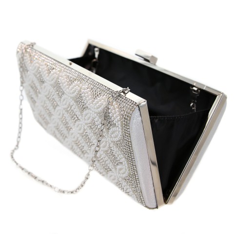 Crystal & Pearl Embellished Clutch