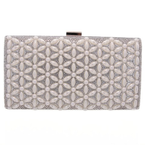 Crystal & Pearl Embellished Clutch