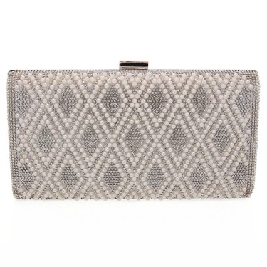 Crystal & Pearl Embellished Clutch