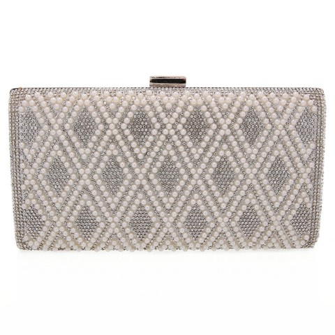 Crystal & Pearl Embellished Clutch