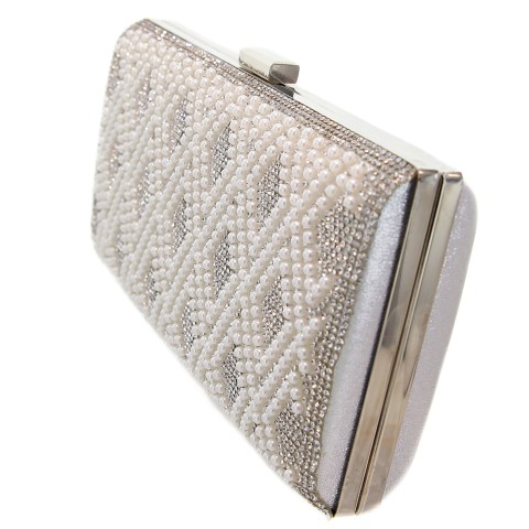 Crystal & Pearl Embellished Clutch