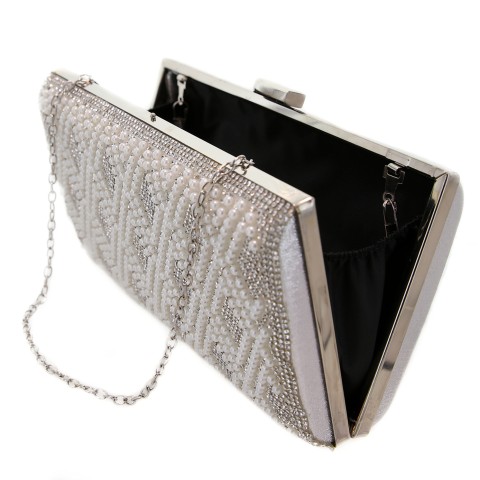 Crystal & Pearl Embellished Clutch