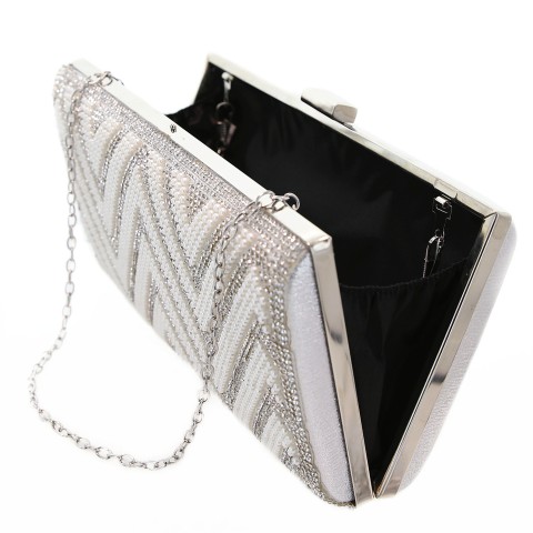 Crystal & Pearl Embellished Clutch