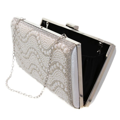 Crystal & Pearl Embellished Clutch