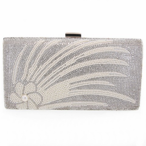 Crystal & Pearl Embellished Clutch