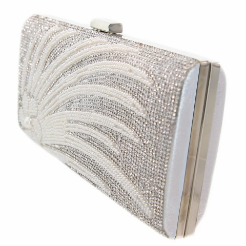 Crystal & Pearl Embellished Clutch