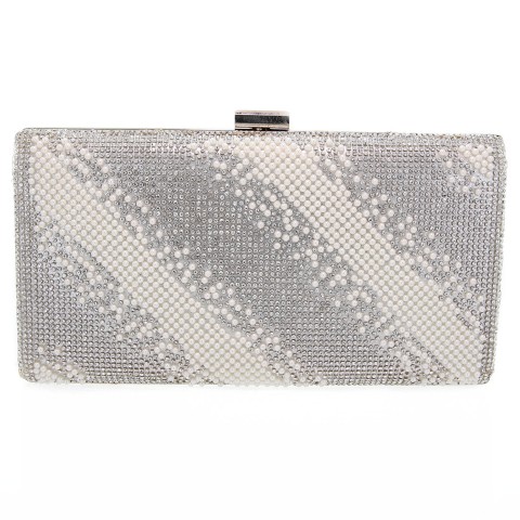 Crystal & Pearl Embellished Clutch