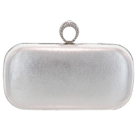 Ring Top Crystal & Pearl Embellished Clutch