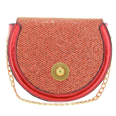 Glitter Saddle-shaped Crossbody Bag