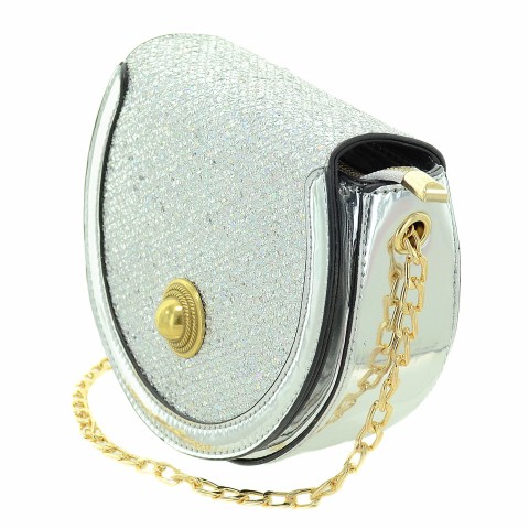 Glitter Saddle-shaped Crossbody Bag