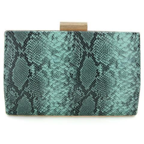 Python-embossed Clutch