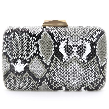 Python Embossed Box Clutch