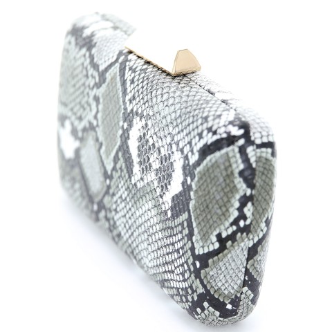 Python Embossed Box Clutch