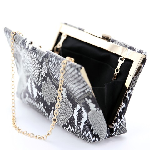 Python Embossed Clutch