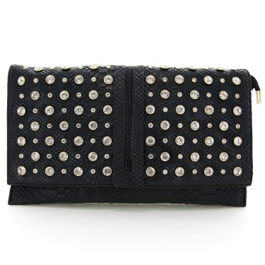 Crystal Studded Wristlet Clutch