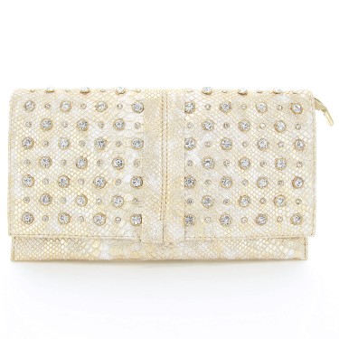 Crystal Studded Wristlet Clutch