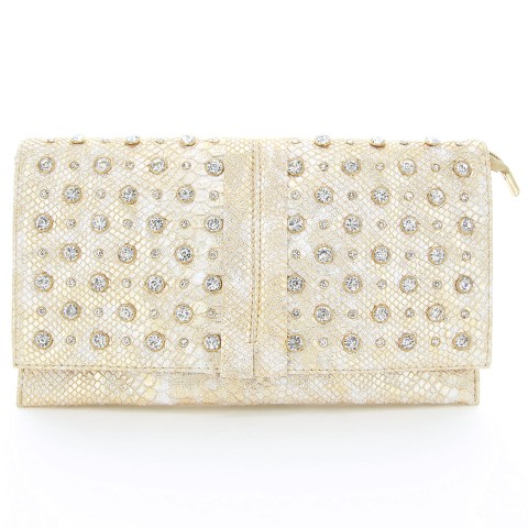 Crystal Studded Wristlet Clutch