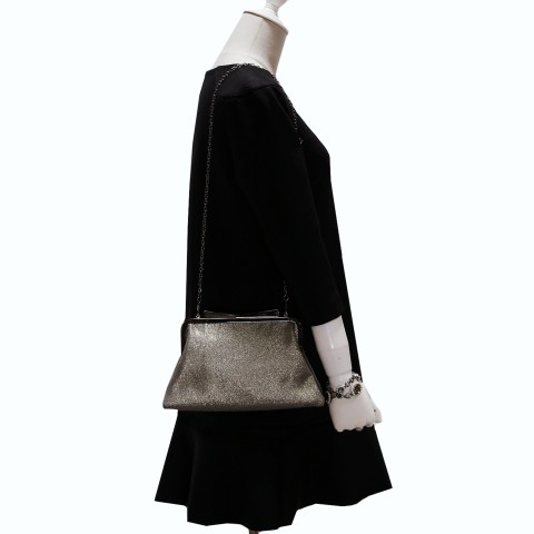 Bow Top Glitter Metallic Clutch/Evening Bag