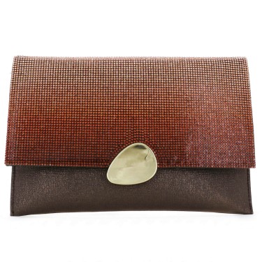 Jewelry Tone Crystal Rhinestone Envelope Clutch