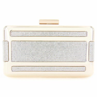 Crystal-Embellished Frame Clutch