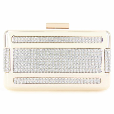 Crystal-Embellished Frame Clutch