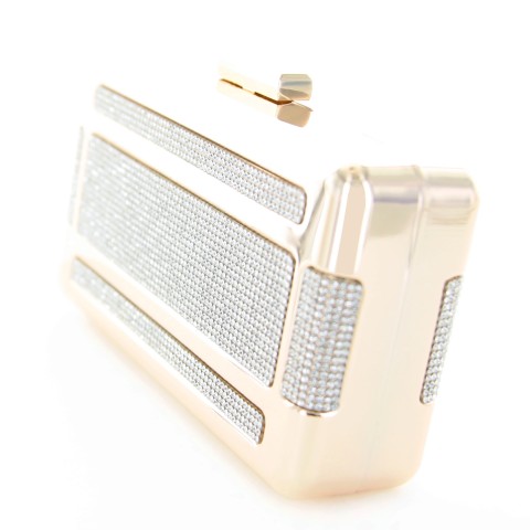 Crystal-Embellished Frame Clutch