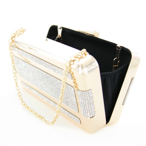 Crystal-Embellished Frame Clutch