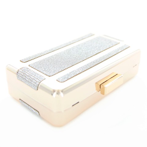 Crystal-Embellished Frame Clutch