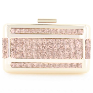 Crystal-Embellished Frame Clutch