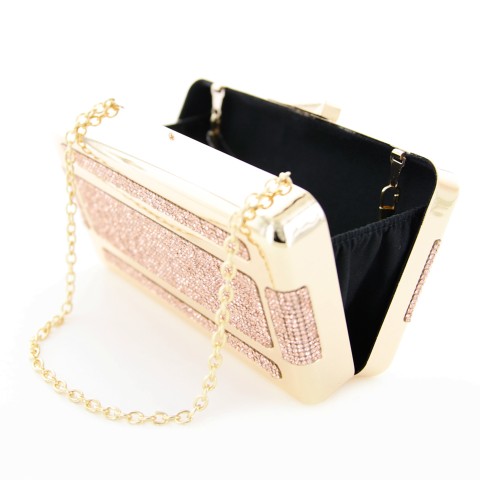 Crystal-Embellished Frame Clutch