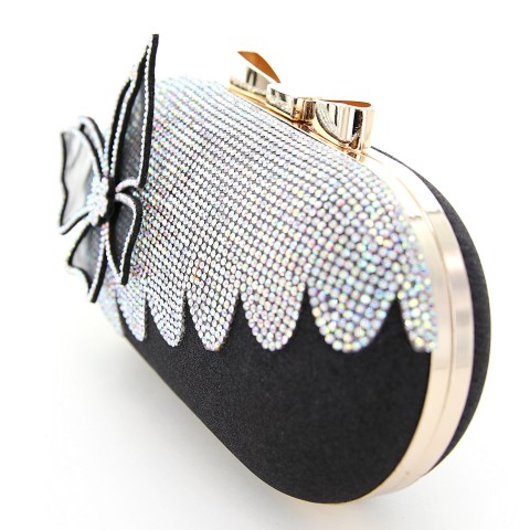 Rhinestone Embellished Butterfly Box Clutch Bag