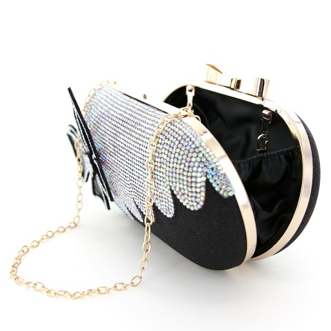 Rhinestone Embellished Butterfly Box Clutch Bag