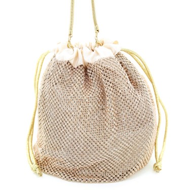 Rhinestone Drawstring Bucket Bag