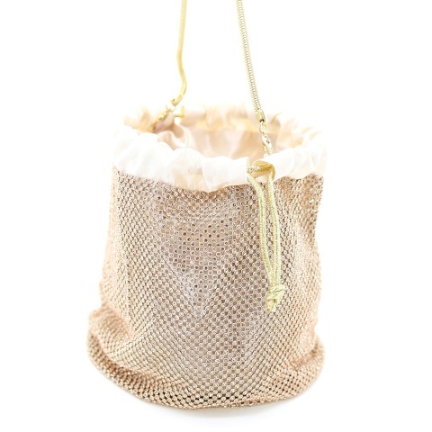 Rhinestone Drawstring Bucket Bag