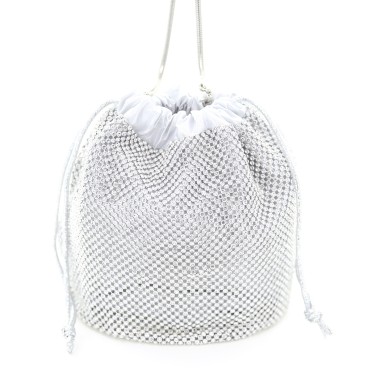 Rhinestone Drawstring Bucket Bag