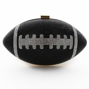 Women Football Shape Rhinestone Evening Clutch Bag