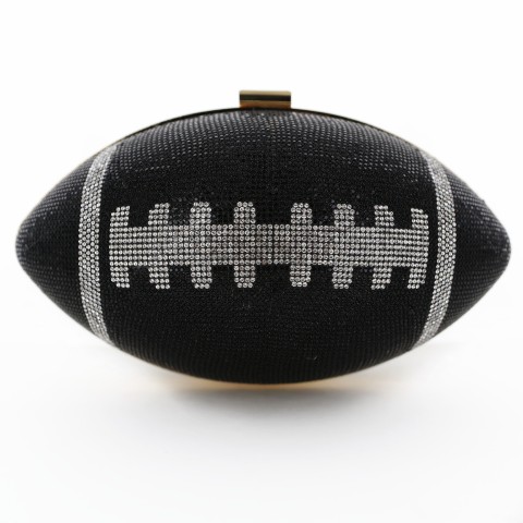 Women Football Shape Rhinestone Evening Clutch Bag